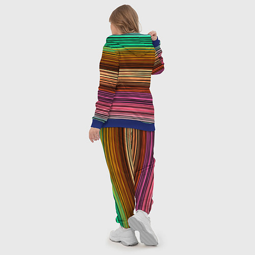 Женский костюм Multicolored thin stripes Разноцветные полосы / 3D-Синий – фото 5