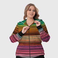 Женский 3D-костюм Multicolored thin stripes Разноцветные полосы, цвет: 3D-черный — фото 2