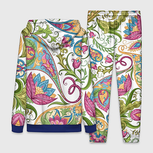 Женский костюм Fashionable floral Oriental pattern Summer 2025 / 3D-Синий – фото 2