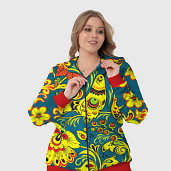 Женский 3D-костюм Хохломская Роспись Две Птицы, цвет: 3D-красный — фото 2