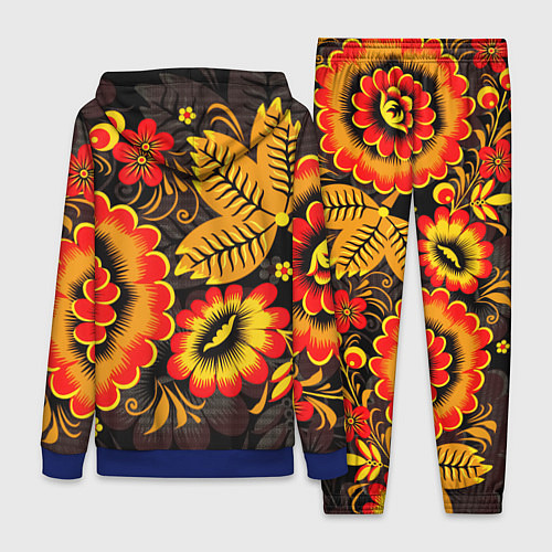 Женский костюм Хохломская Роспись Цветы На Тёмном Фоне / 3D-Синий – фото 2