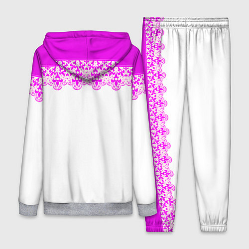 Женский костюм White and pink lace pattern / 3D-Меланж – фото 2