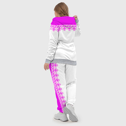 Женский костюм White and pink lace pattern / 3D-Меланж – фото 5