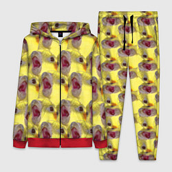 Женский 3D-костюм Попугай Корелла Орёт Мем, цвет: 3D-красный