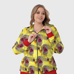 Женский 3D-костюм Попугай Корелла Орёт Мем, цвет: 3D-красный — фото 2