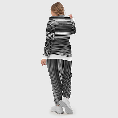 Женский костюм Black and white thin stripes Тонкие полосы / 3D-Белый – фото 5