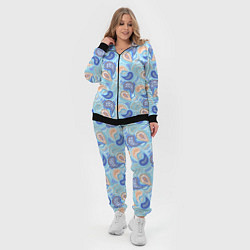 Женский 3D-костюм Турецкий огурец Turkish cucumber blue pattern, цвет: 3D-черный — фото 2