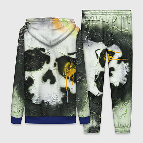 Женский костюм Череп на поверхности в красках - Жёлтый / 3D-Синий – фото 2