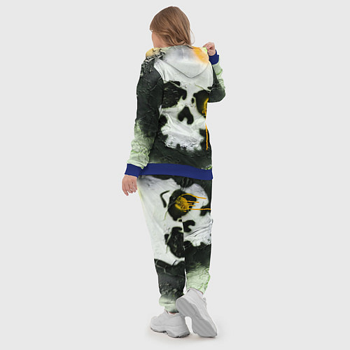 Женский костюм Череп на поверхности в красках - Жёлтый / 3D-Синий – фото 5