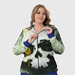 Женский 3D-костюм Череп на поверхности в красках - Жёлтый, цвет: 3D-синий — фото 2