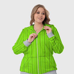 Женский 3D-костюм Зеленые узоры из линий, цвет: 3D-меланж — фото 2