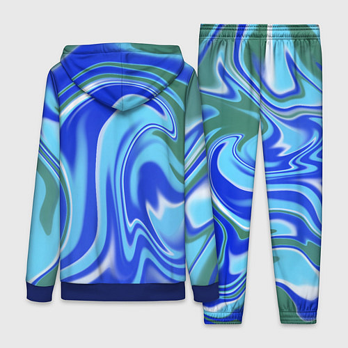 Женский костюм Тай-дай с синим, зелёным и белым цветом / 3D-Синий – фото 2