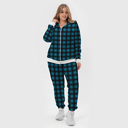 Женский 3D-костюм Black and blue plaid, цвет: 3D-белый — фото 2