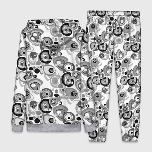 Женский костюм Black and white sport pattern / 3D-Меланж – фото 2