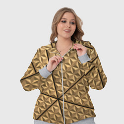 Женский 3D-костюм Абстрактное металлическое покрытие - Золотой, цвет: 3D-меланж — фото 2