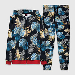 Женский 3D-костюм Свет неоновых листьев, цвет: 3D-красный