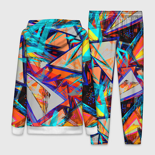 Женский костюм Яркий неоновый абстрактный узор / 3D-Белый – фото 2