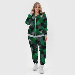Женский 3D-костюм Зеленый, серый и черный геометрический, цвет: 3D-меланж — фото 2