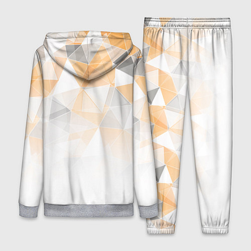 Женский костюм Однотонный белый и желто-серый геометрический / 3D-Меланж – фото 2