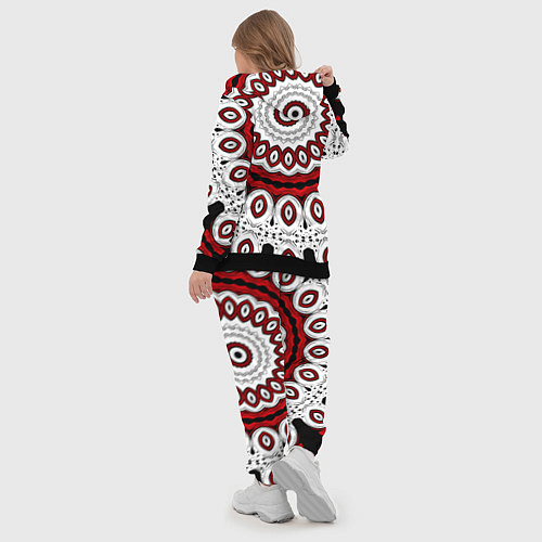 Женский костюм Красно-черный калейдоскоп мандала / 3D-Черный – фото 5