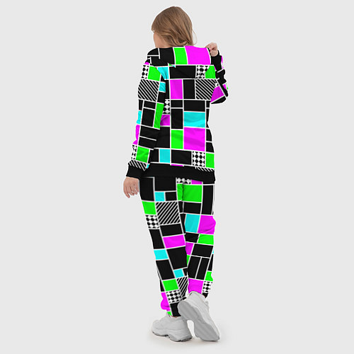 Женский костюм Неоновый геометрический узор на черном / 3D-Черный – фото 5