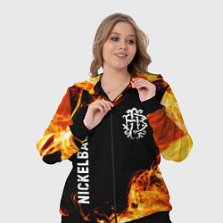 Женский 3D-костюм Nickelback и пылающий огонь, цвет: 3D-черный — фото 2