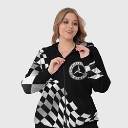Женский 3D-костюм Mercedes racing flag, цвет: 3D-черный — фото 2