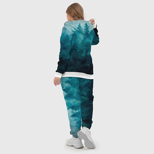 Женский костюм Темный хвойный лес / 3D-Белый – фото 5