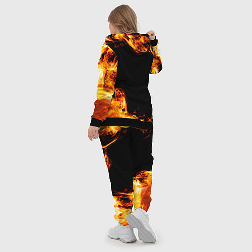 Женский костюм Disturbed и пылающий огонь / 3D-Черный – фото 5