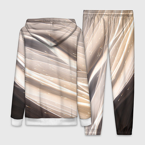 Женский костюм Абстрактные волны и огни бесконечности / 3D-Белый – фото 2