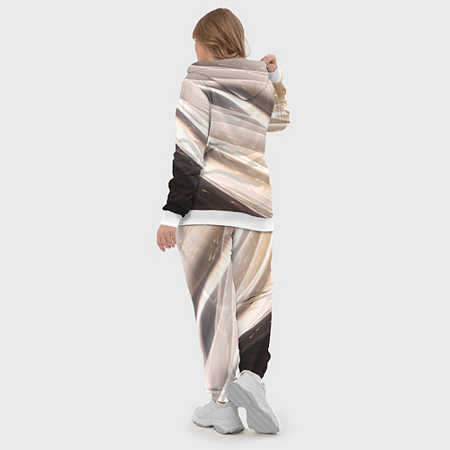 Женский костюм Абстрактные волны и огни бесконечности / 3D-Белый – фото 5