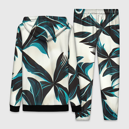 Женский костюм Листья тропические тёмно-синие / 3D-Черный – фото 2