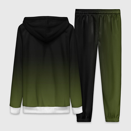 Женский костюм Черный и хвойный зеленый градиент / 3D-Белый – фото 2