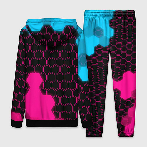 Женский костюм GTA - neon gradient: надпись, символ / 3D-Черный – фото 2