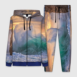 Женский 3D-костюм Штормовая волна, накатывающая на берег, цвет: 3D-синий