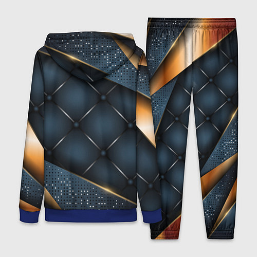 Женский костюм Золотой герб России на объемном фоне / 3D-Синий – фото 2