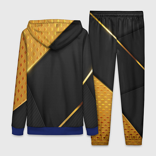 Женский костюм Герб России на черном фоне с золотыми вставками / 3D-Синий – фото 2