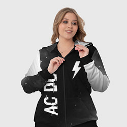 Женский 3D-костюм AC DC glitch на темном фоне: надпись, символ, цвет: 3D-черный — фото 2