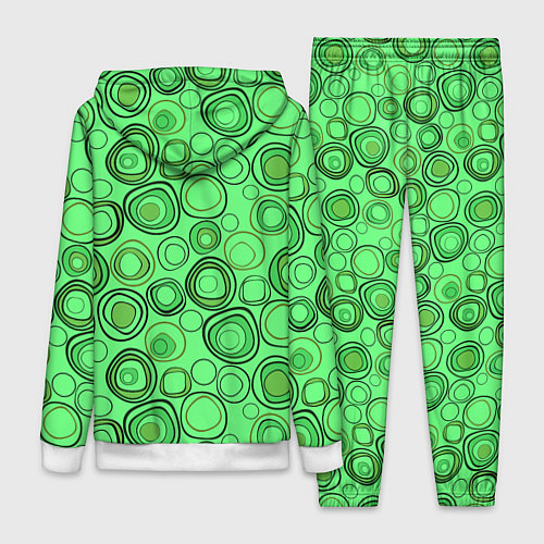 Женский костюм Ярко-зеленый неоновый абстрактный узор / 3D-Белый – фото 2