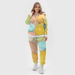 Женский 3D-костюм Разноцветные пирожные Макарон, цвет: 3D-белый — фото 2