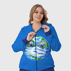 Женский 3D-костюм Злая планета Земля в маске, цвет: 3D-синий — фото 2