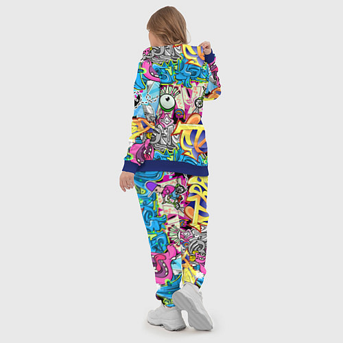 Женский костюм Велосипедист и глаз граффити / 3D-Синий – фото 5