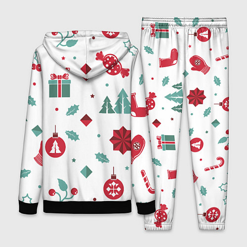 Женский костюм Новый год подарки, конфеты, ёлочные шары / 3D-Черный – фото 2