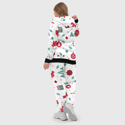 Женский костюм Новый год подарки, конфеты, ёлочные шары / 3D-Черный – фото 5