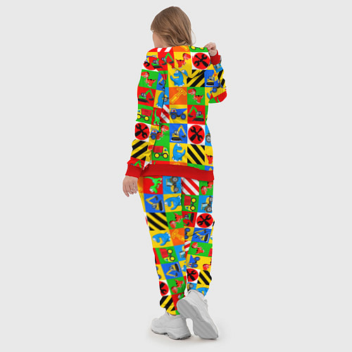 Женский костюм Машинки и динозаврики в кубиках / 3D-Красный – фото 5