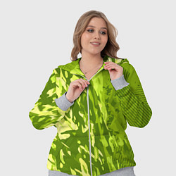 Женский 3D-костюм Зеленый абстрактный камуфляж, цвет: 3D-меланж — фото 2