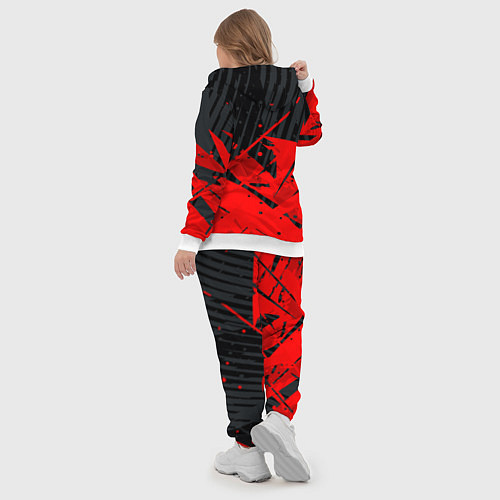 Женский костюм Красные брызги на черном фоне / 3D-Белый – фото 5