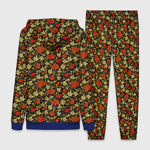 Женский костюм Хохлома - красные ягоды / 3D-Синий – фото 2