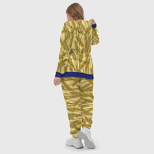 Женский костюм Винтажные колоски пшеницы / 3D-Синий – фото 5