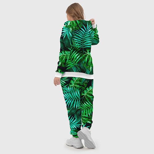 Женский костюм Тропические растения - текстура / 3D-Белый – фото 5